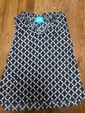 Escapada Blouse Swim Cover Sleeveless Navy / Wht S